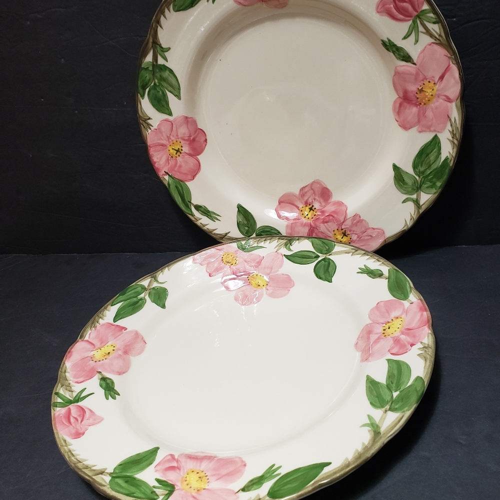 Vintage Set Of 2 FRANCISCAN "Desert Rose" Dinner Plates